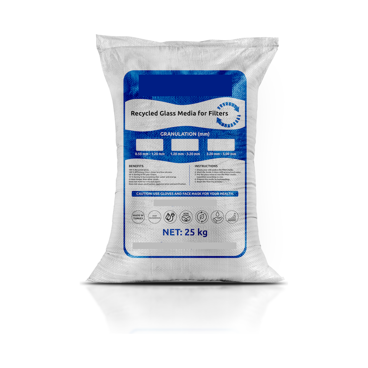 Glass filter media for sand pumps