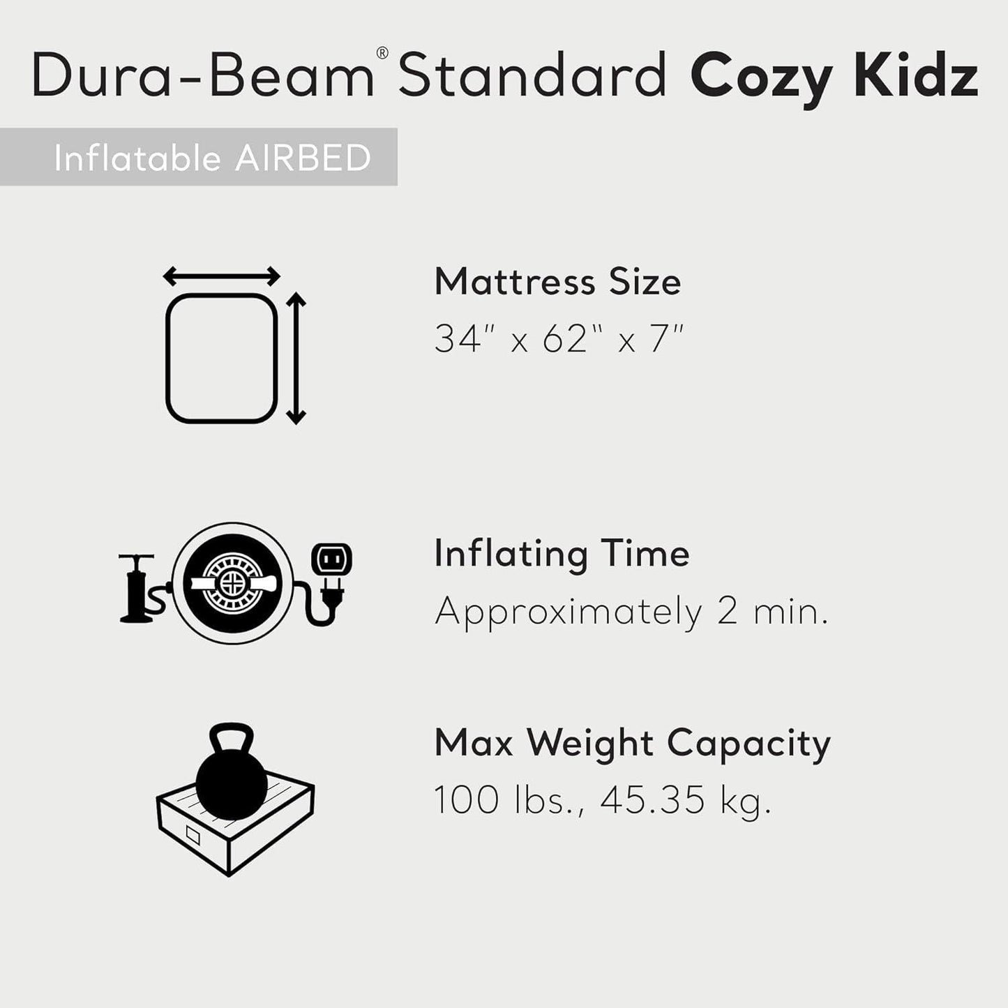 AIRBED COZY KIDS pink colour