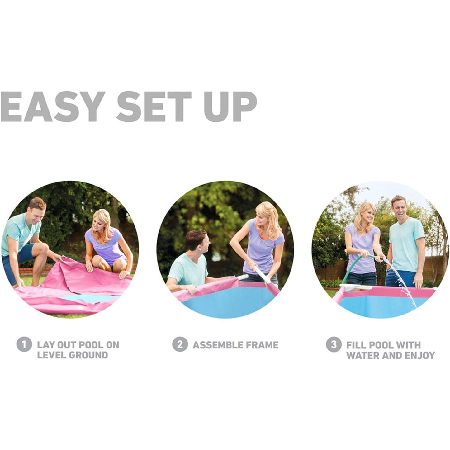 Intex Pink Frame Pool Family 220x150x60 cm