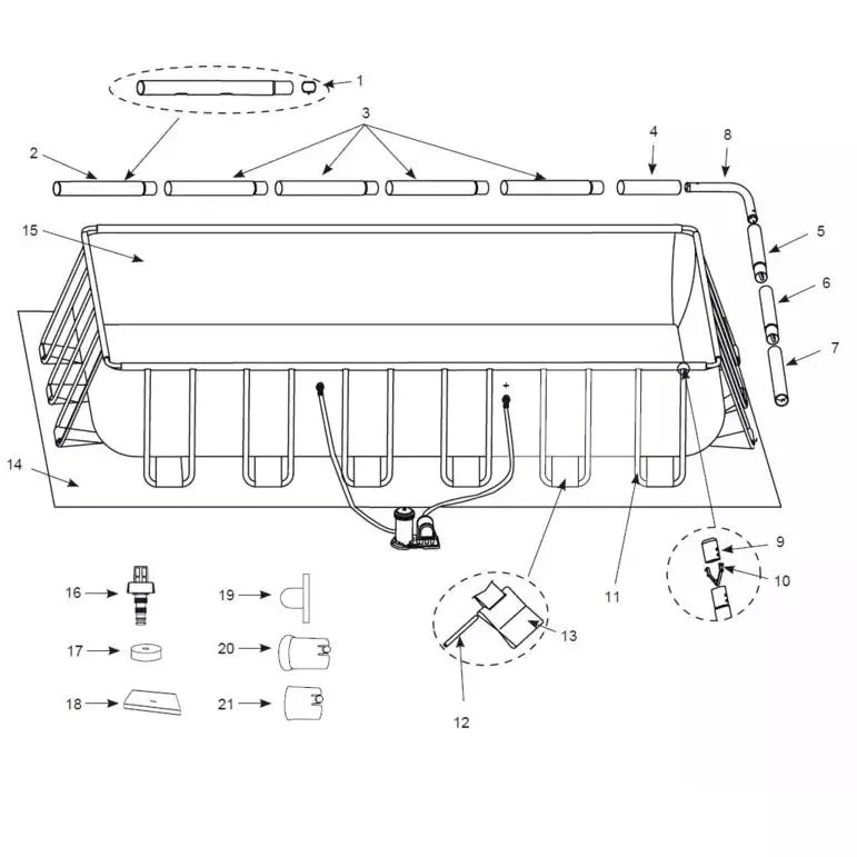 Various parts for Pools