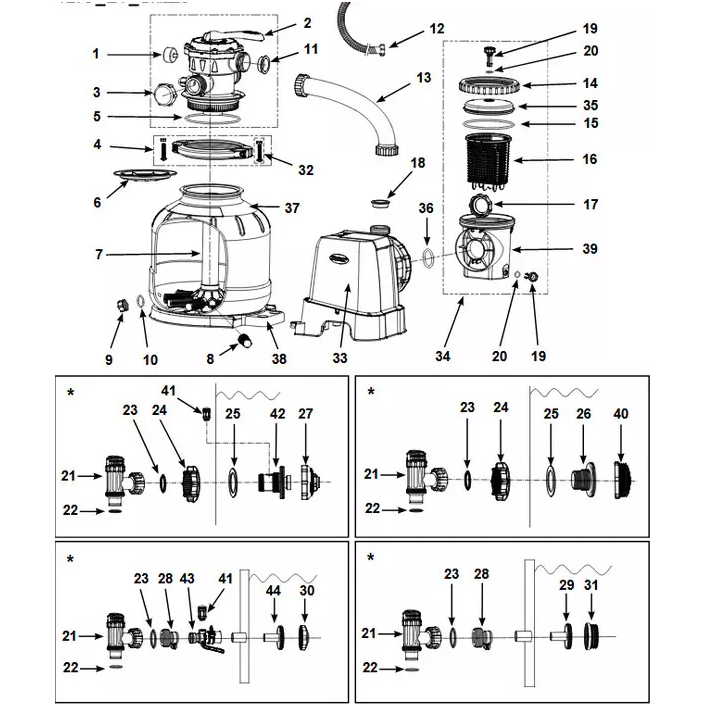 Various parts for Pools