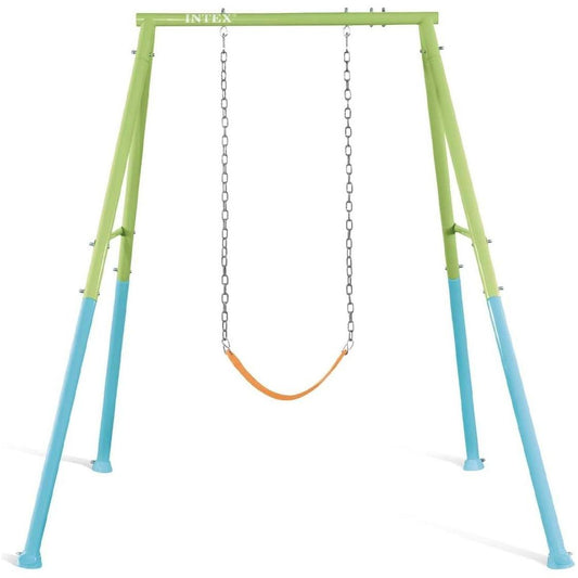 Intex Children's Swing with Interchangeable Seat, Steel, Green and Blue