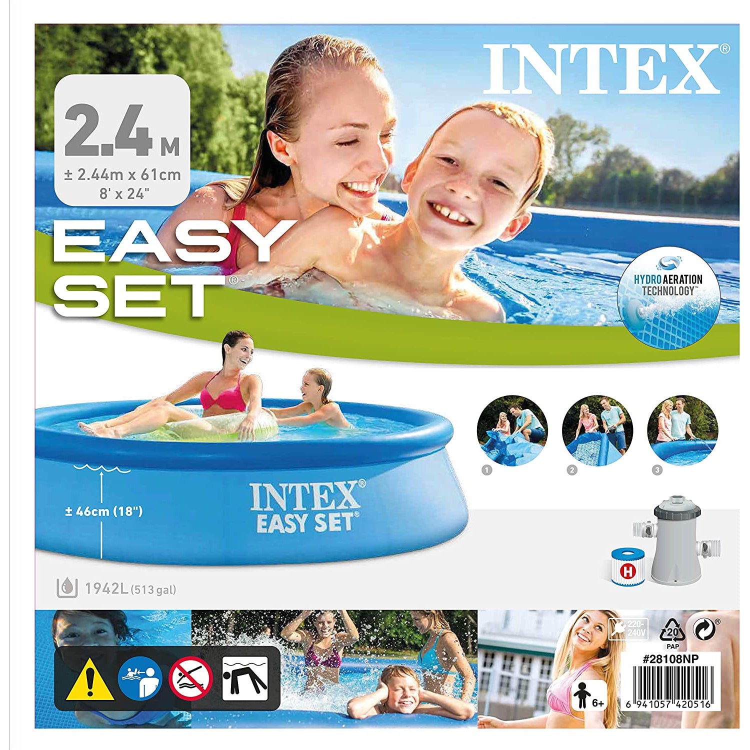 Intex Inflatable Easy Set Pool 244x61 cm – Splash Store Malta